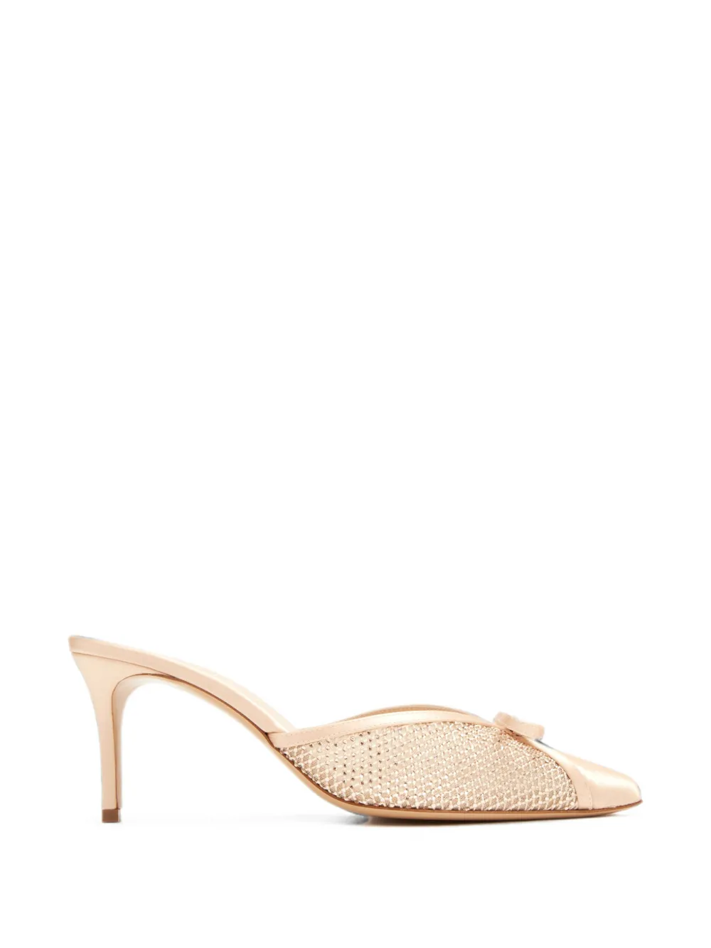 Andrea Wazen Kris 75 crystal-embellished bow-detail mules - Toni neutri