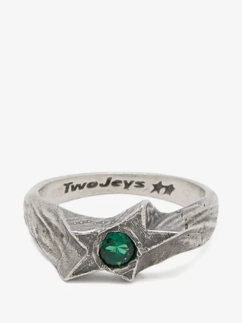 TWOJEYS star-motif crystal-embellished rings