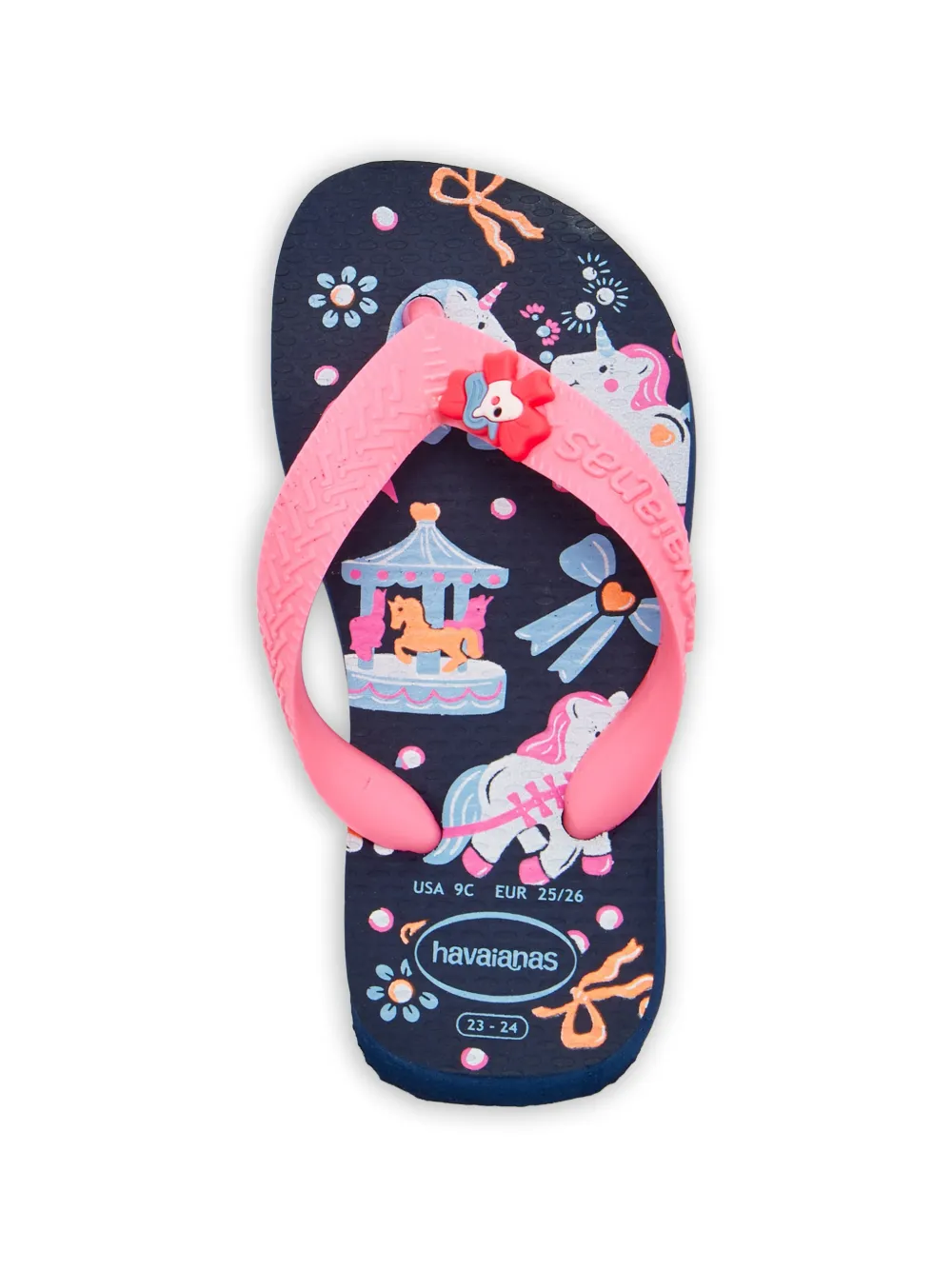 Havaianas Kids Teenslippers met eenhoornprint Blauw