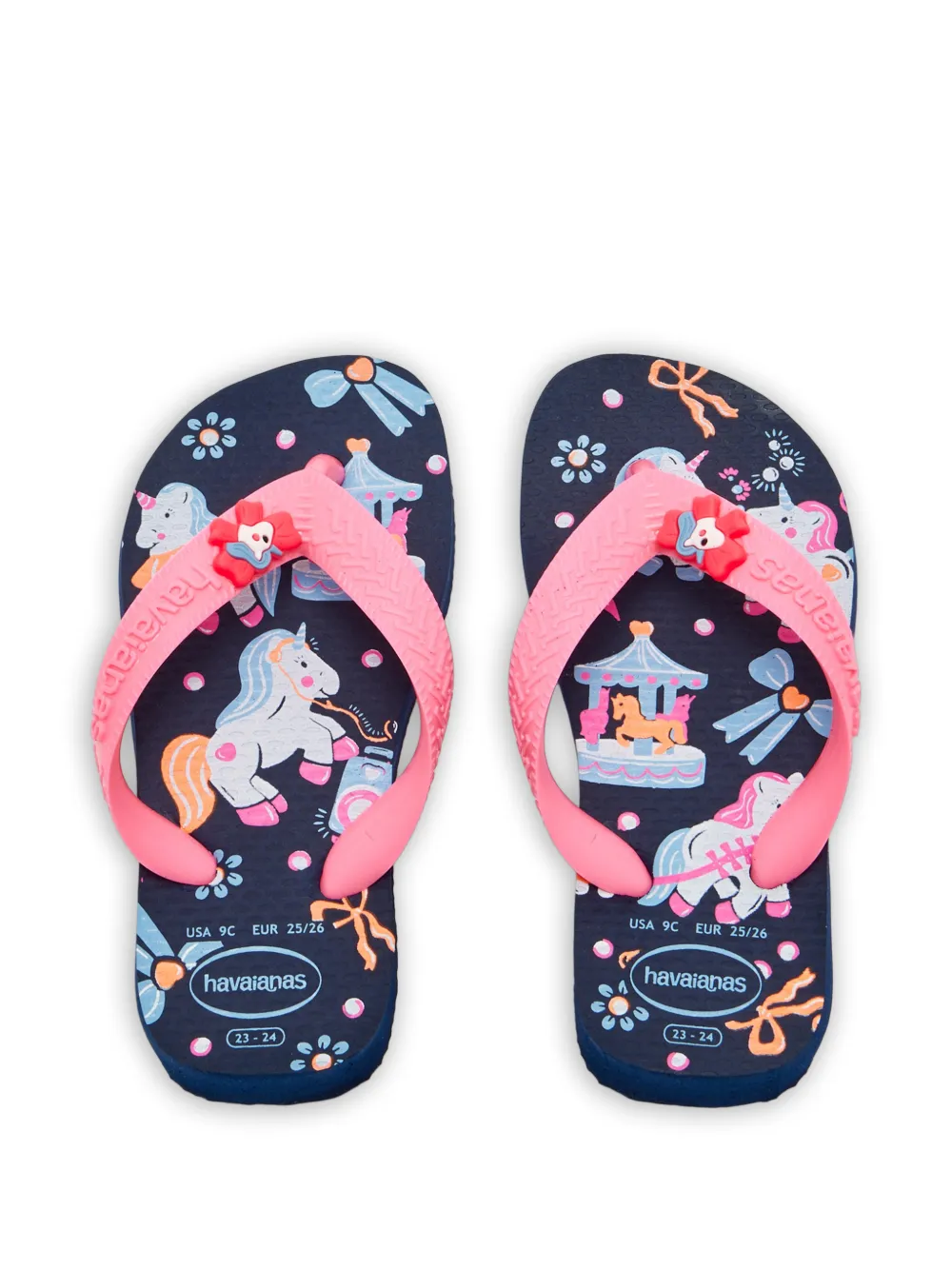 Havaianas Kids Teenslippers met eenhoornprint Blauw