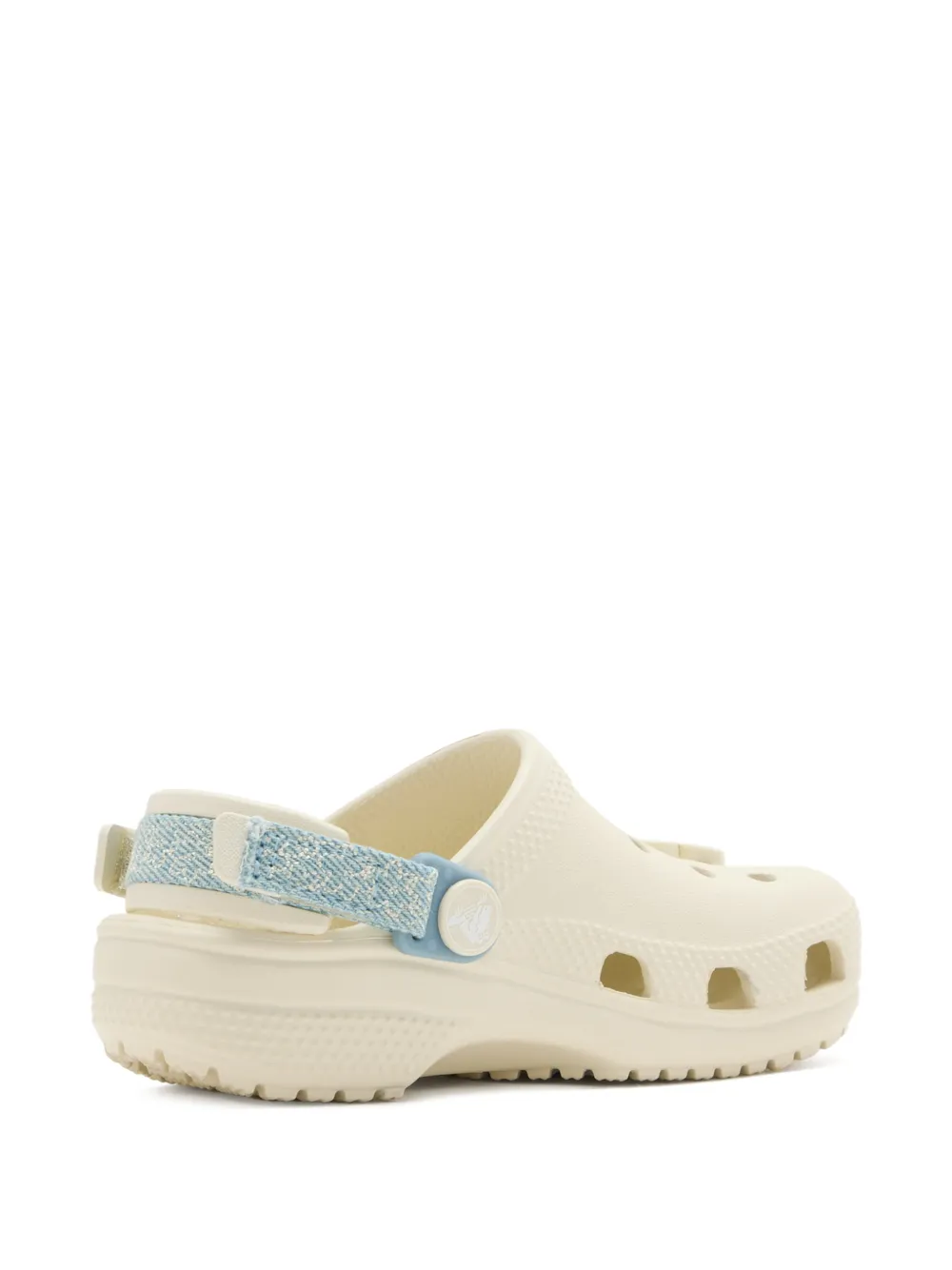Crocs Kids Klompen met klittenband en bloemenpatch Wit
