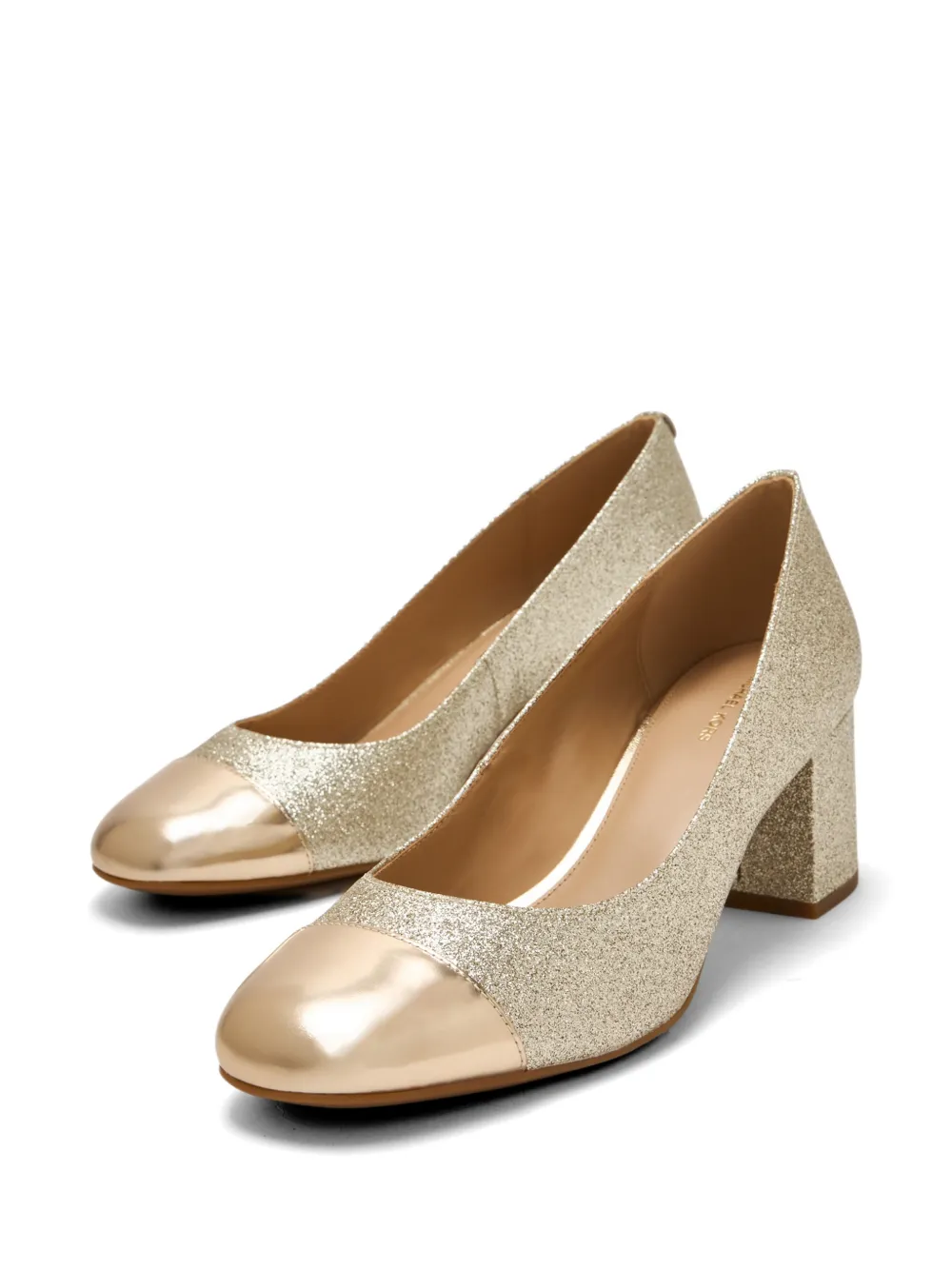Michael Kors glitter-effect cap-toe pumps Goud
