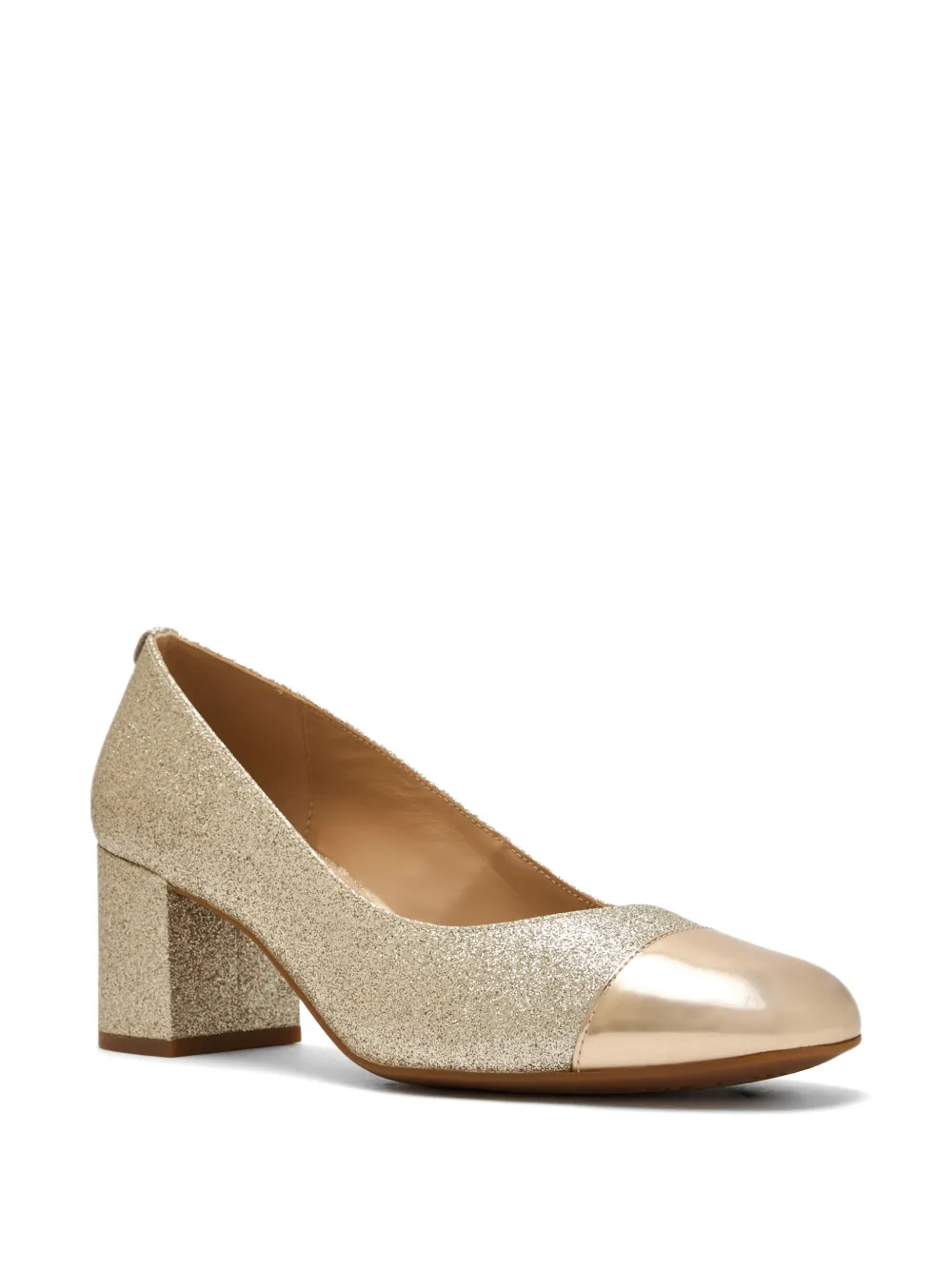 Michael Kors glitter-effect cap-toe pumps Goud