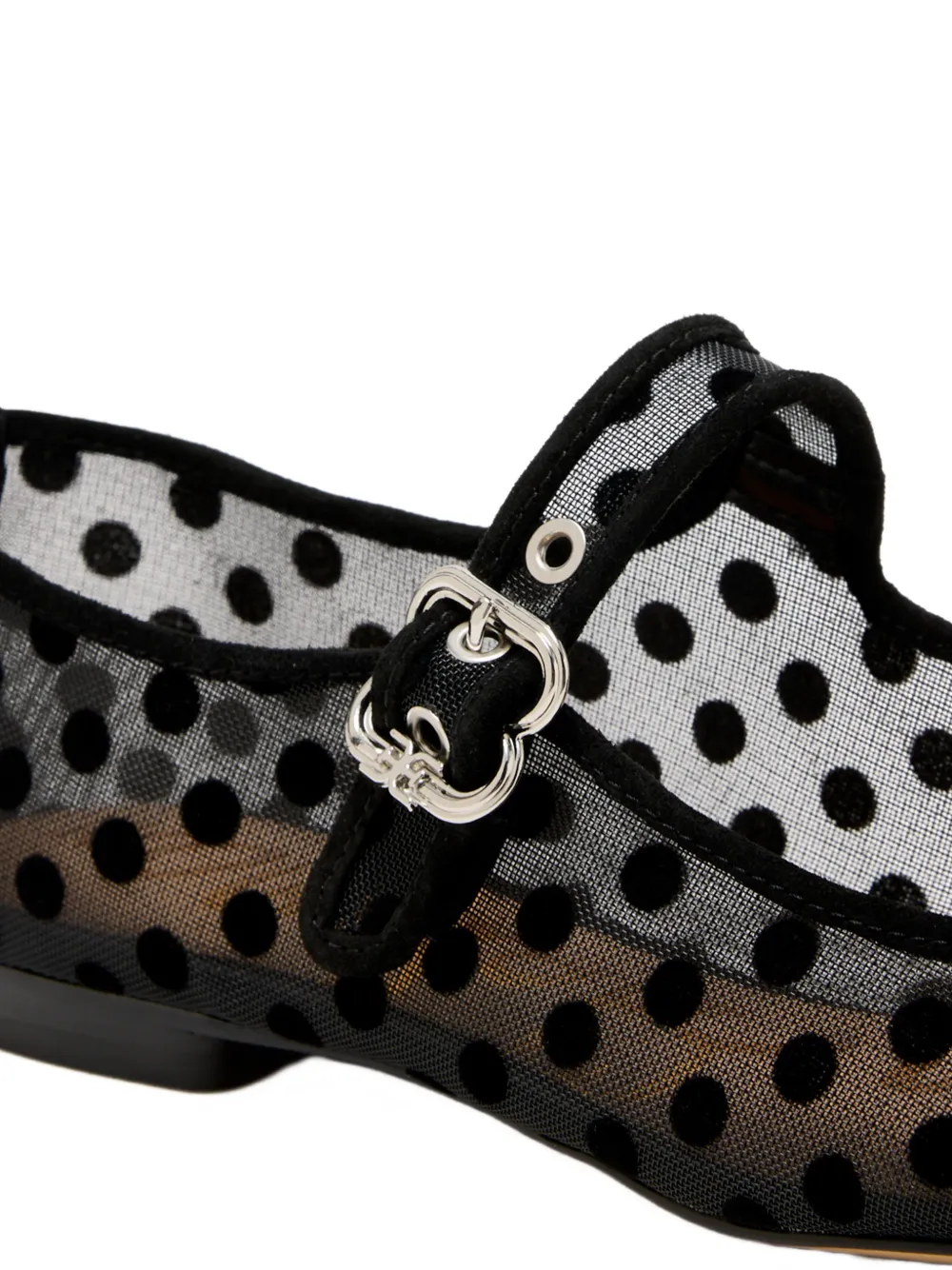 Sam Edelman polka-dot mesh ballet flats Zwart