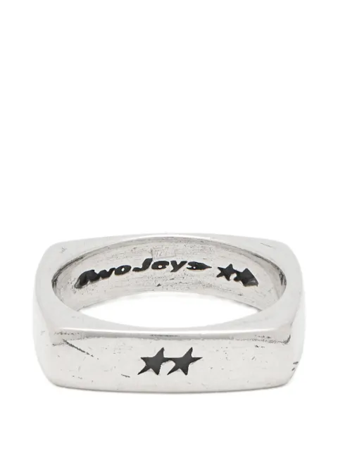 TWOJEYS star-engraved square-frame ring