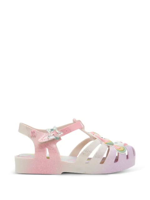 Melissa Odabash Kids glitter-effect unicorn-patch sandals