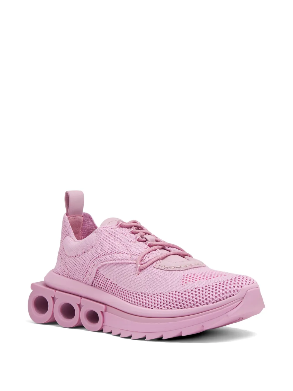 Ferragamo Gancini-sole knit sneakers Roze