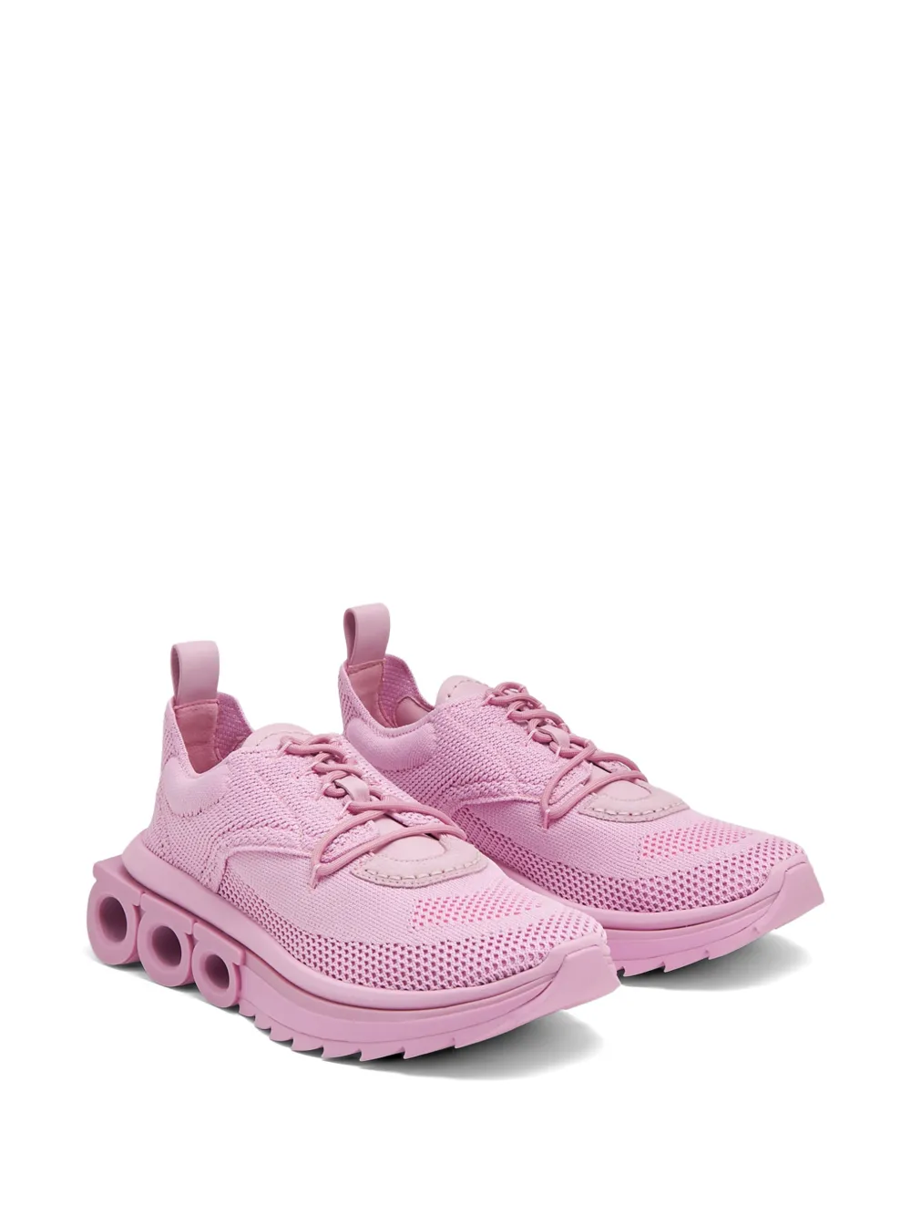 Ferragamo Gancini-sole knit sneakers Roze