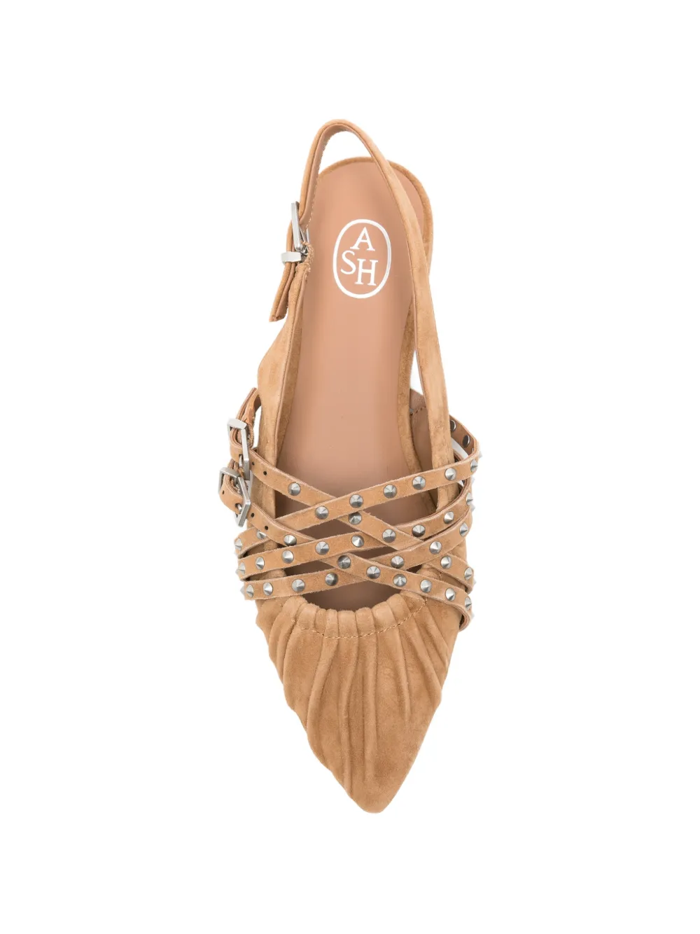 Ash studded ruched ballet flats Bruin