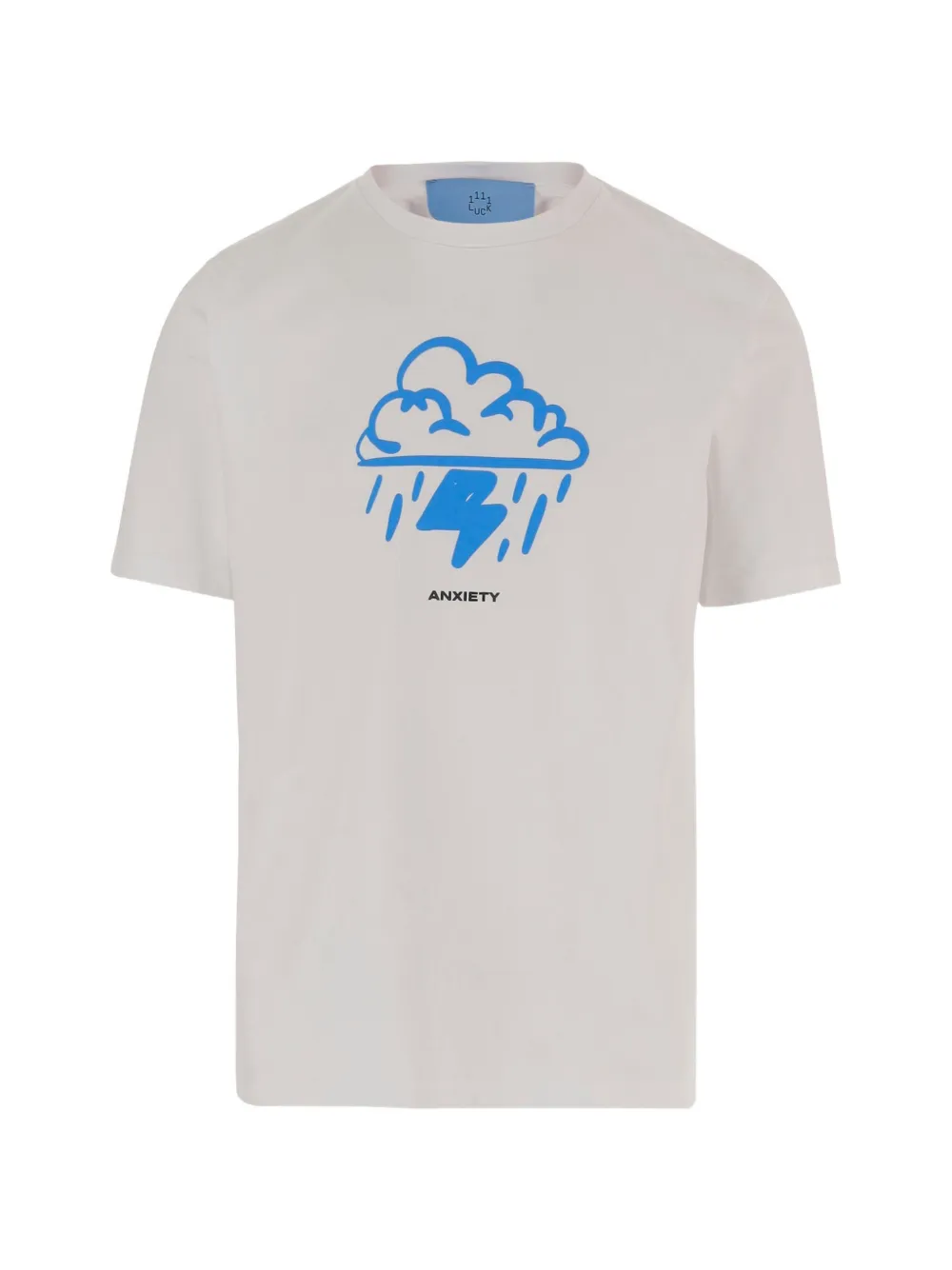 11 11 L.U.C.K. logo-print cotton T-shirt - Bianco