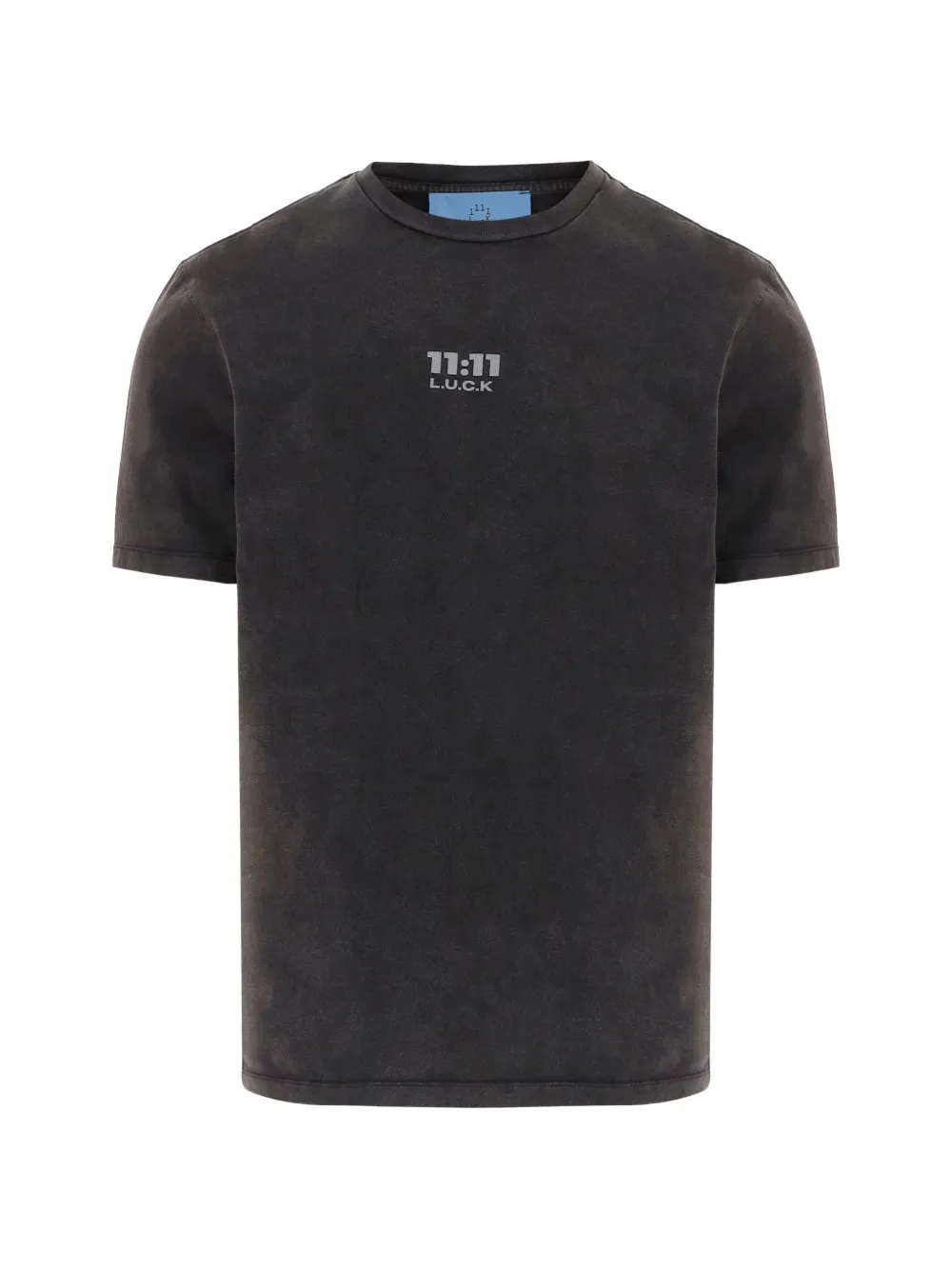 11 11 L.U.C.K. logo-print cotton T-shirt - Nero