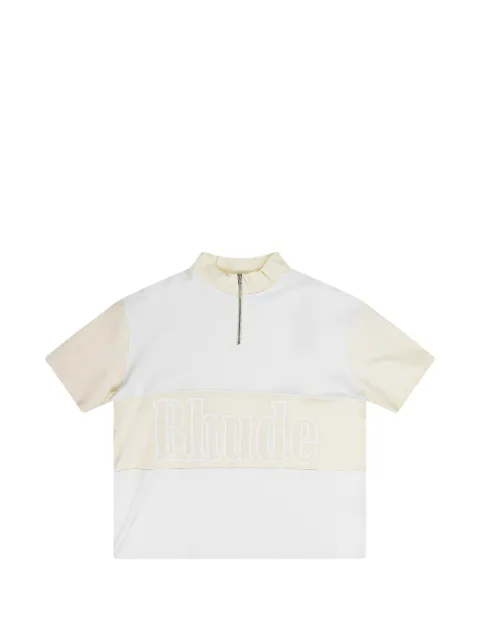 RHUDE panelled zip-neck T-shirt