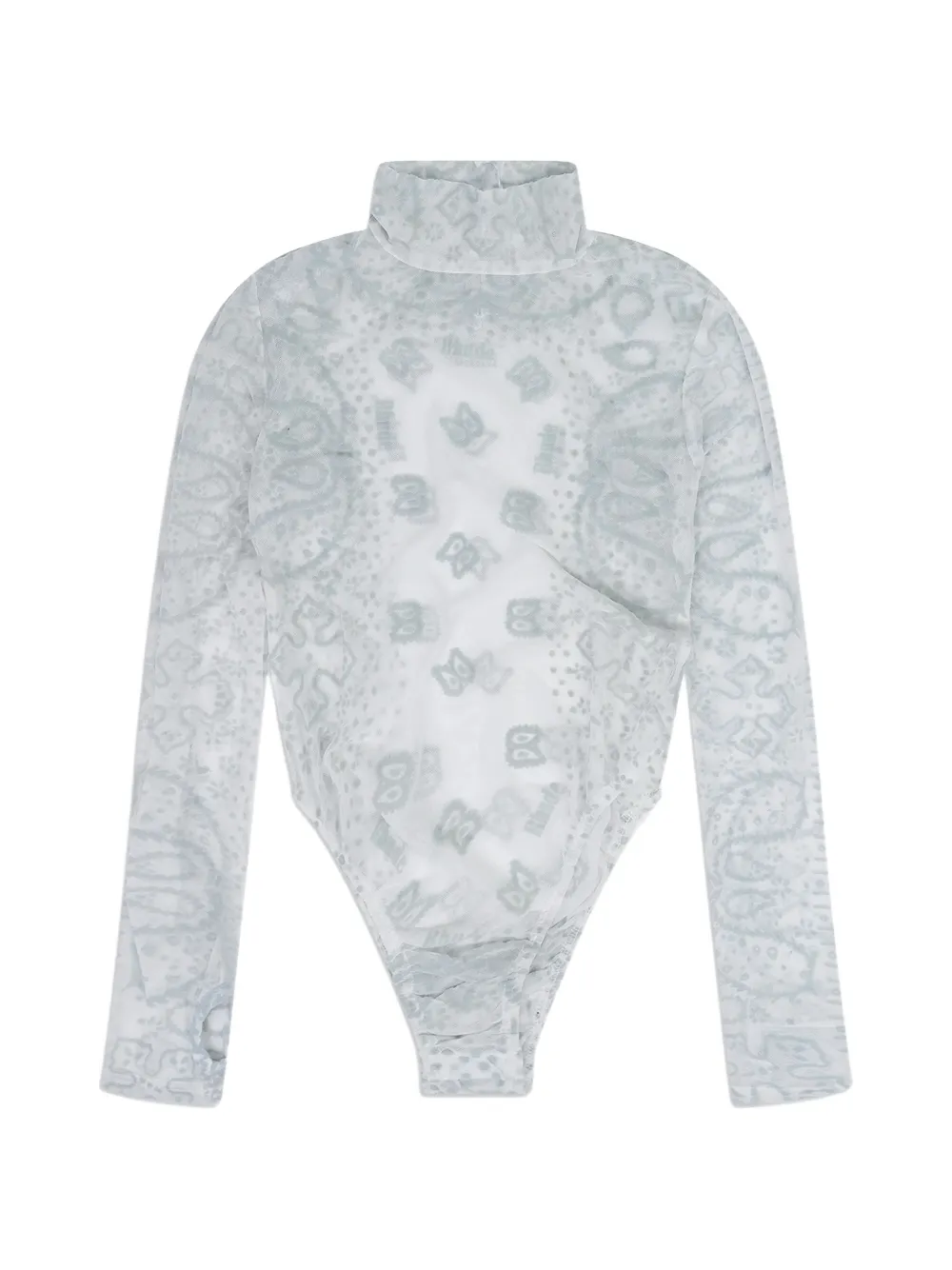 RHUDE bandana-print mesh bodysuit - Weiß