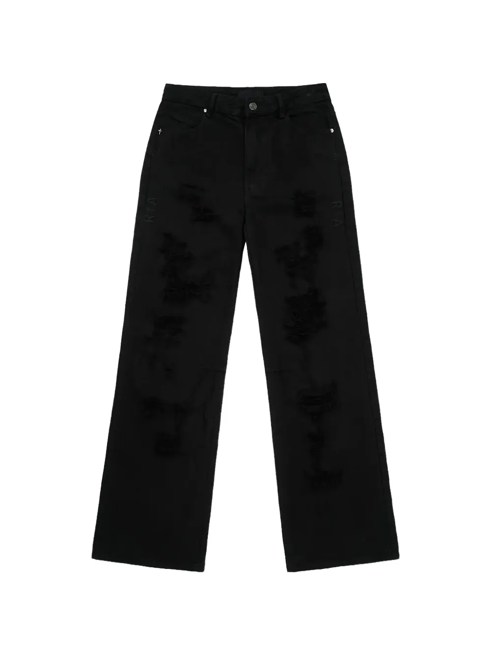 RTA Jamie distressed wide-leg flare jeans - Nero