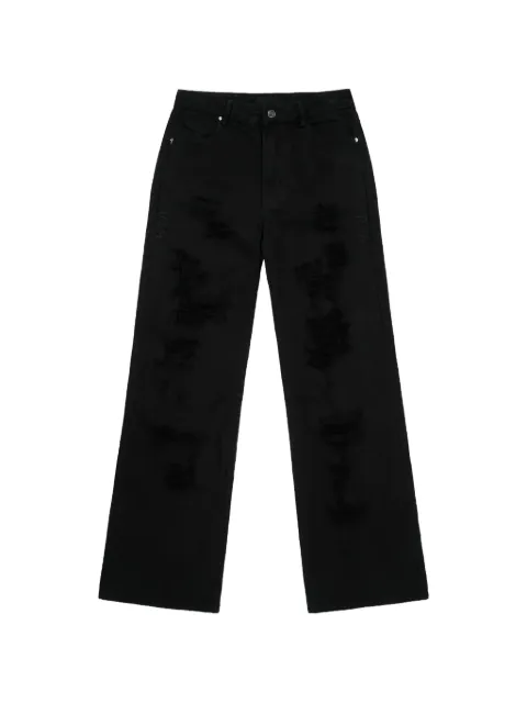 RTA Jamie distressed wide-leg flare jeans