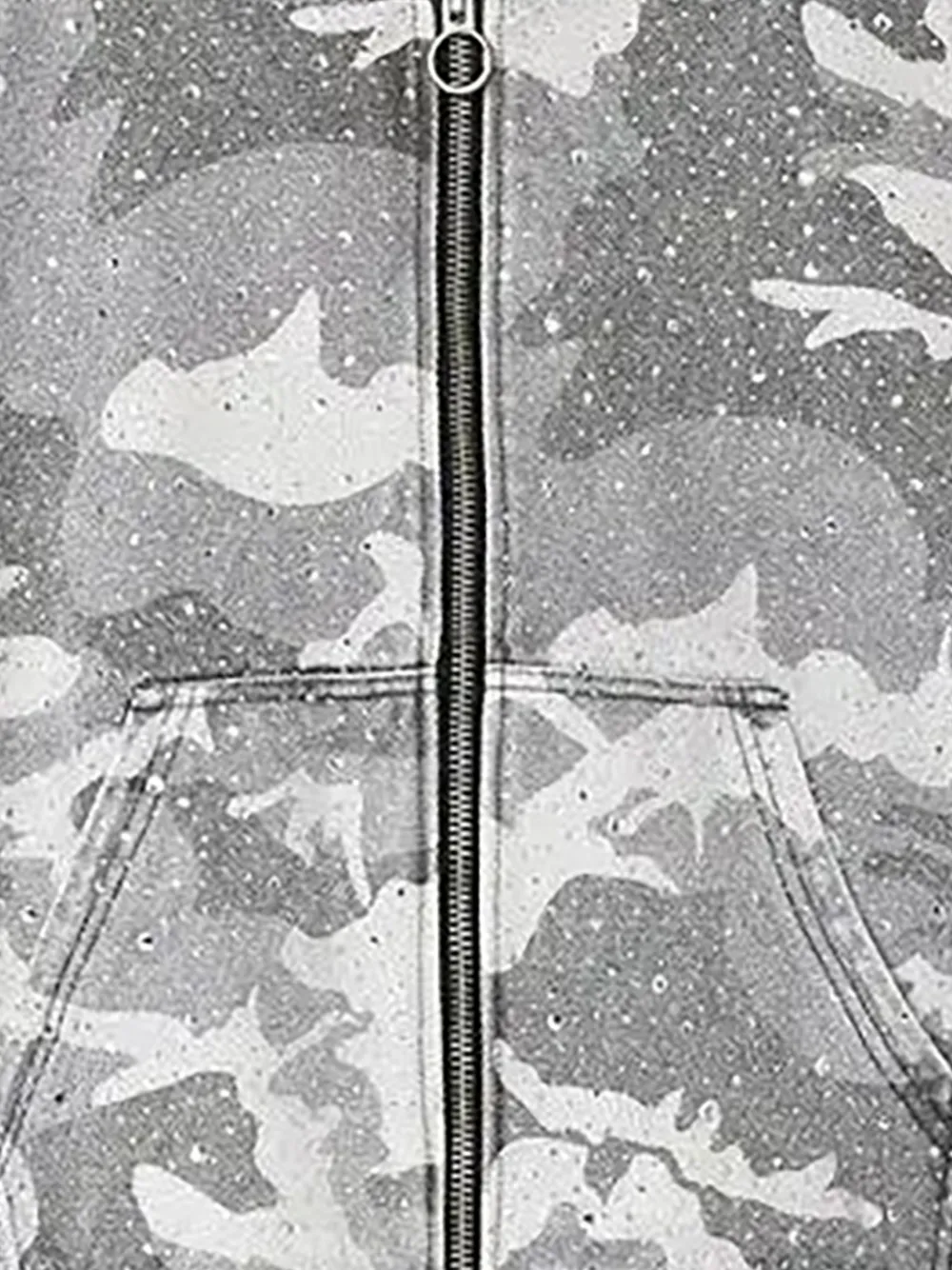 Vale Hoodie verfraaid met kristallen en camouflageprint Grijs