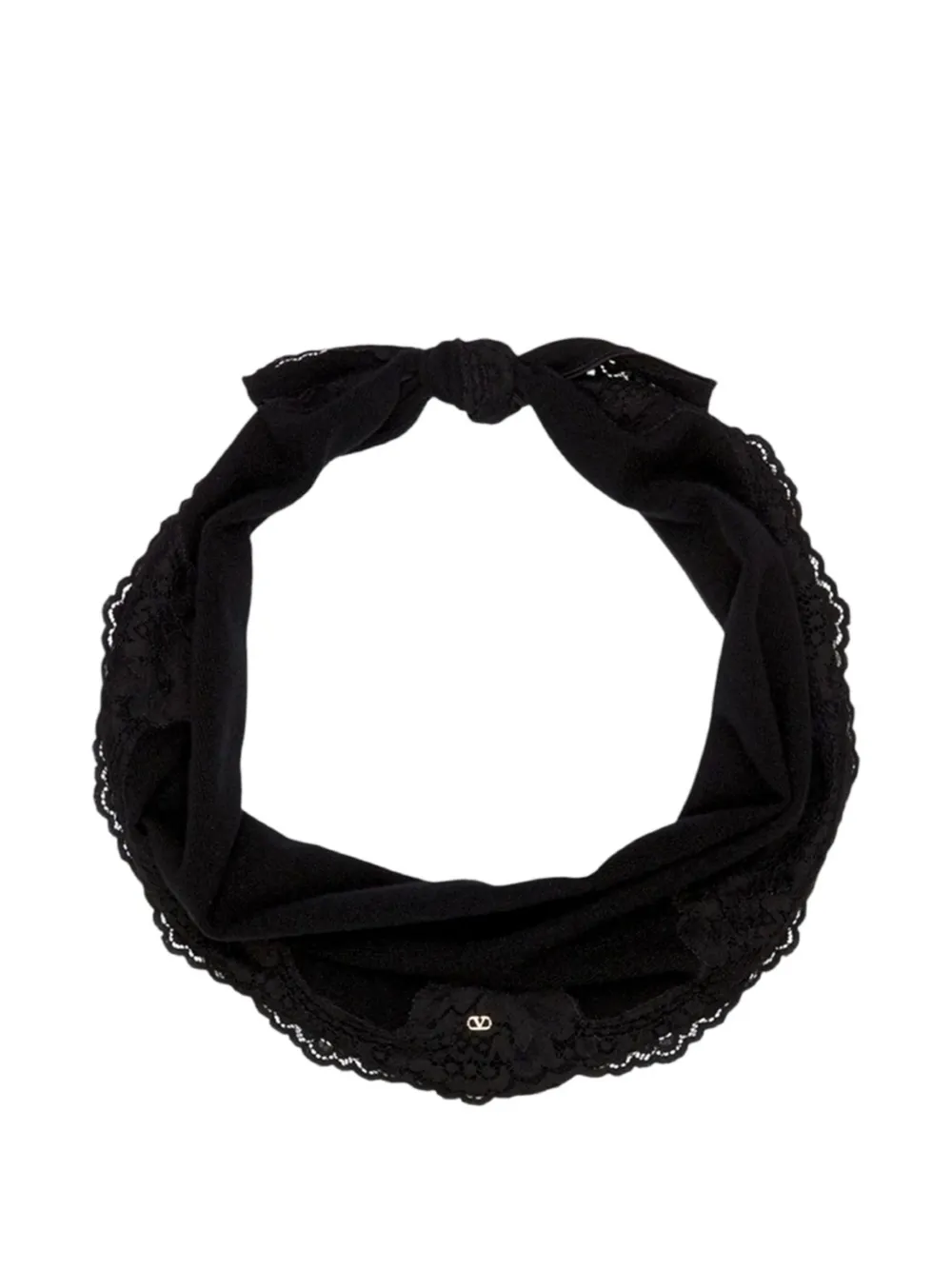 Valentino Garavani VLogo lace-trim scarf - Nero