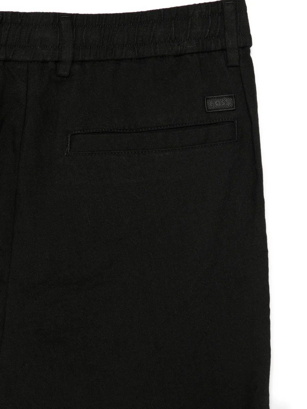 BOSS Modern-fit broek van linnenblend Zwart