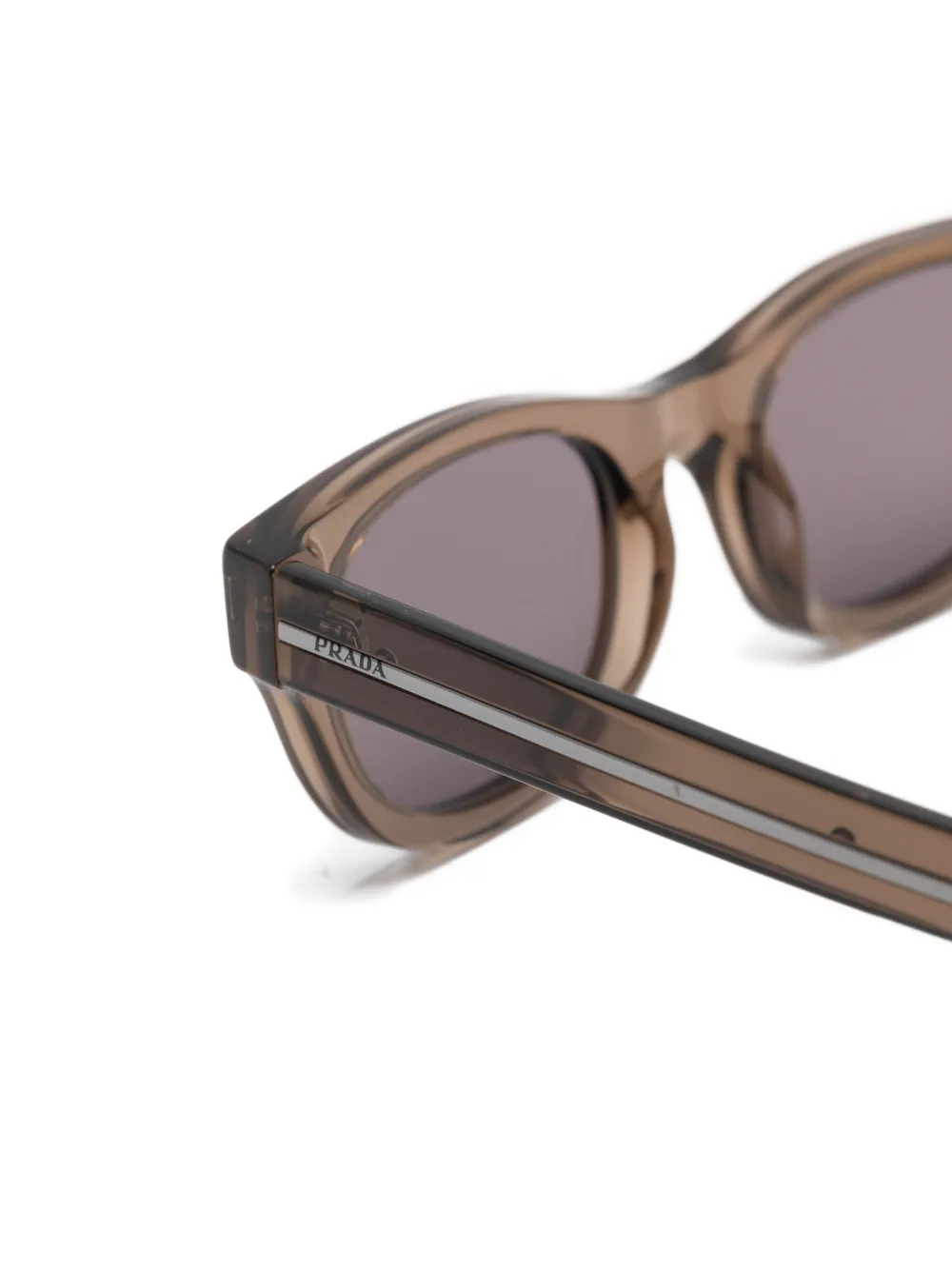 Prada Eyewear Zonnebril met ovalen montuur Bruin