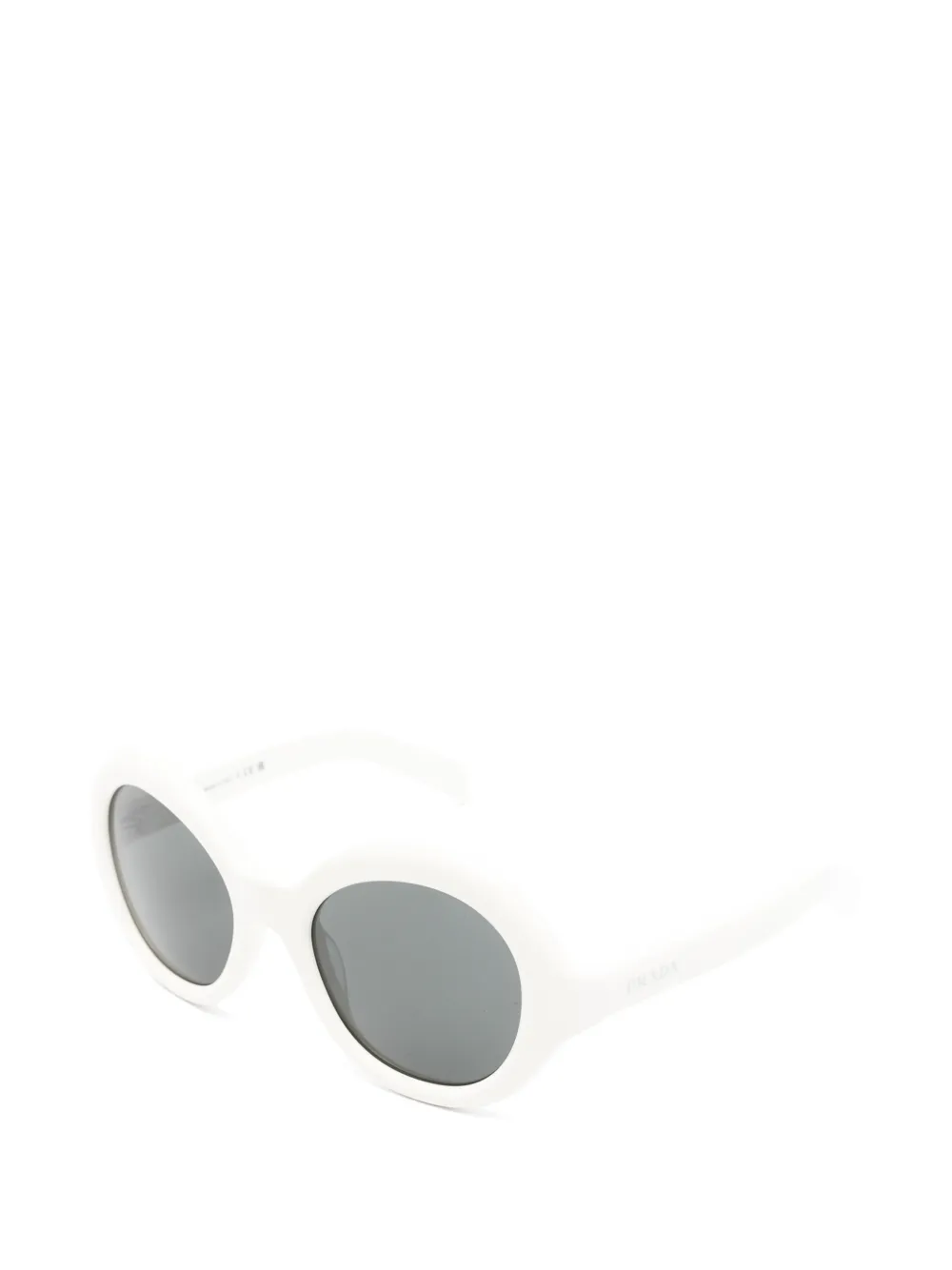 Prada Eyewear Zonnebril met rond montuur Wit