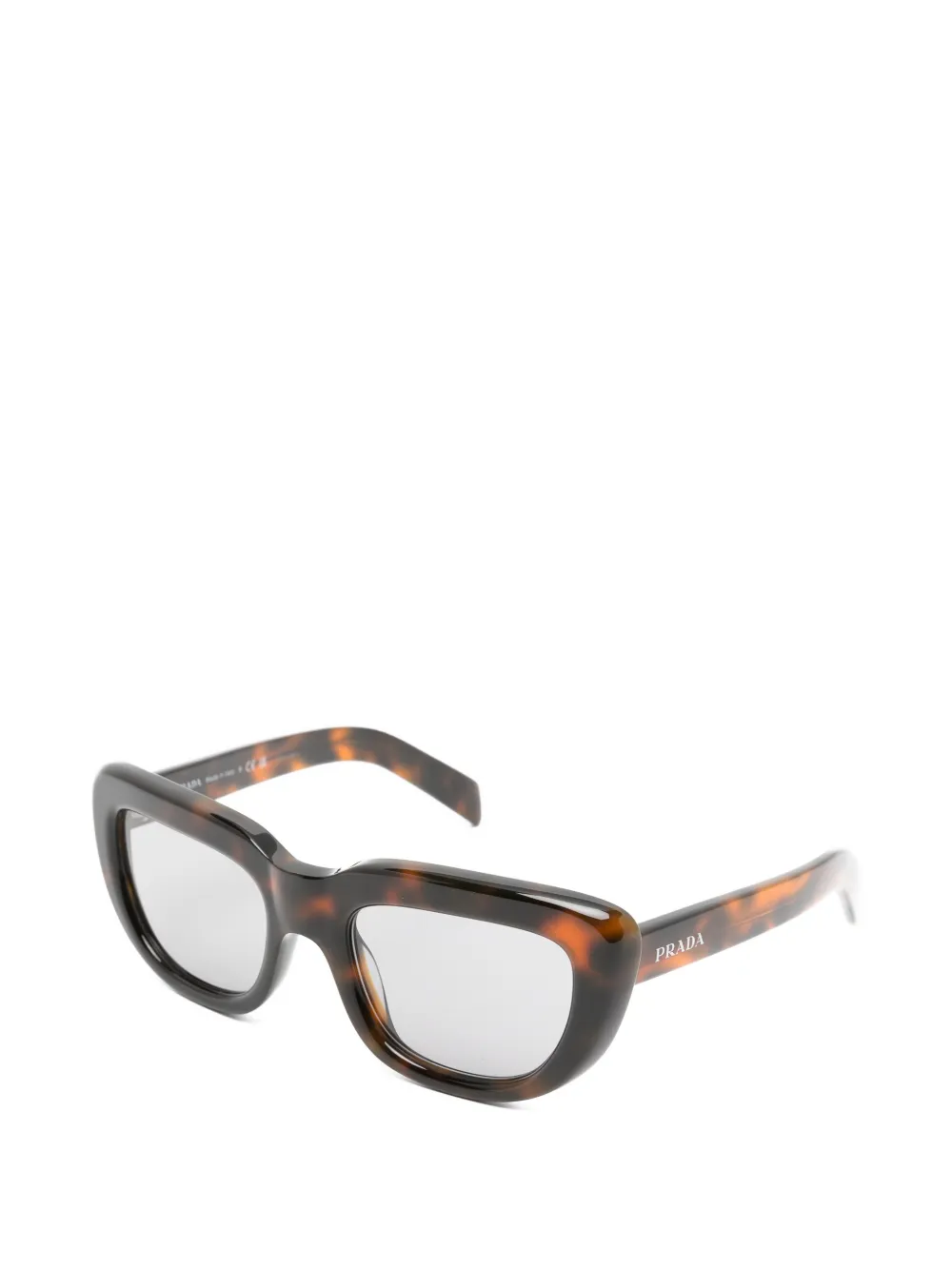Prada Eyewear Zonnebril met rechthoekig montuur Bruin