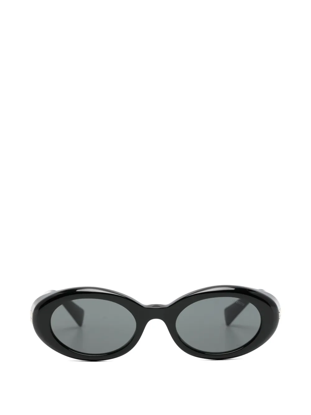 Miu Miu Eyewear logo-plaque oval-frame sunglasses - Nero