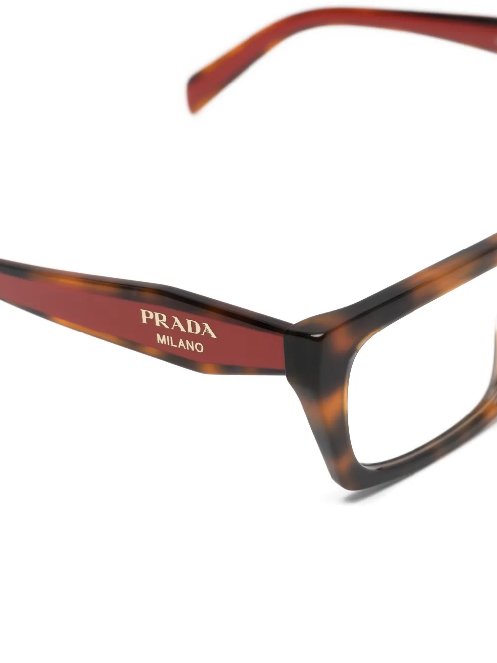  Prada Eyewear Gafas Con Montura Rectangular - Marrón 