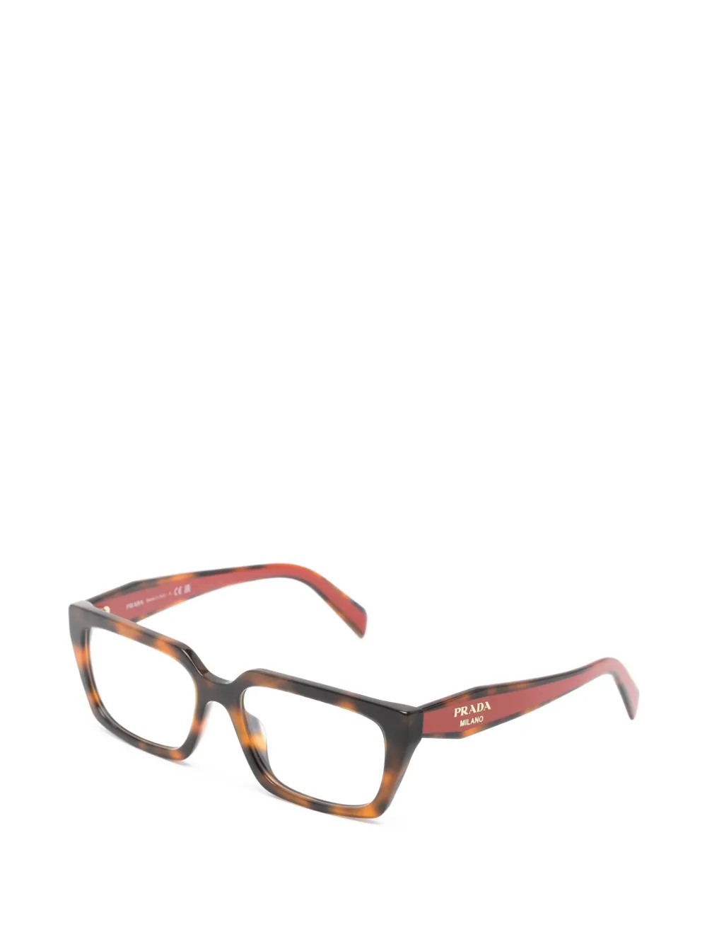  Prada Eyewear Gafas Con Montura Rectangular - Marrón 