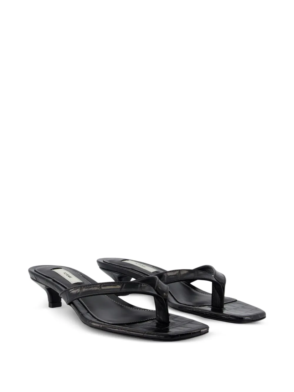 TOTEME croc-effect leather sandals Zwart