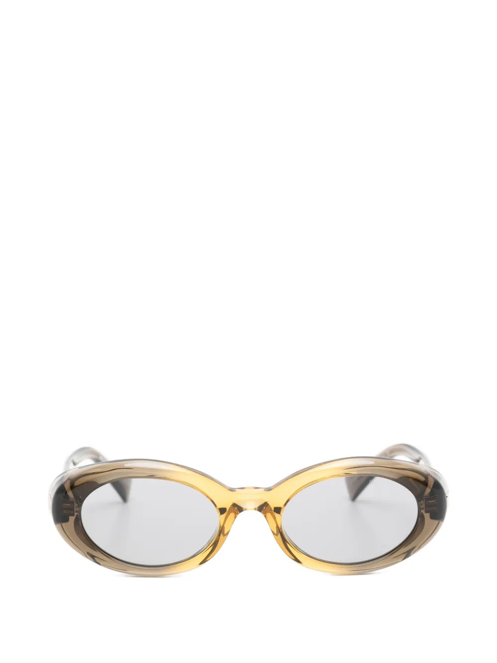 Miu Miu Eyewear logo-plaque oval-frame sunglasses - Marrone