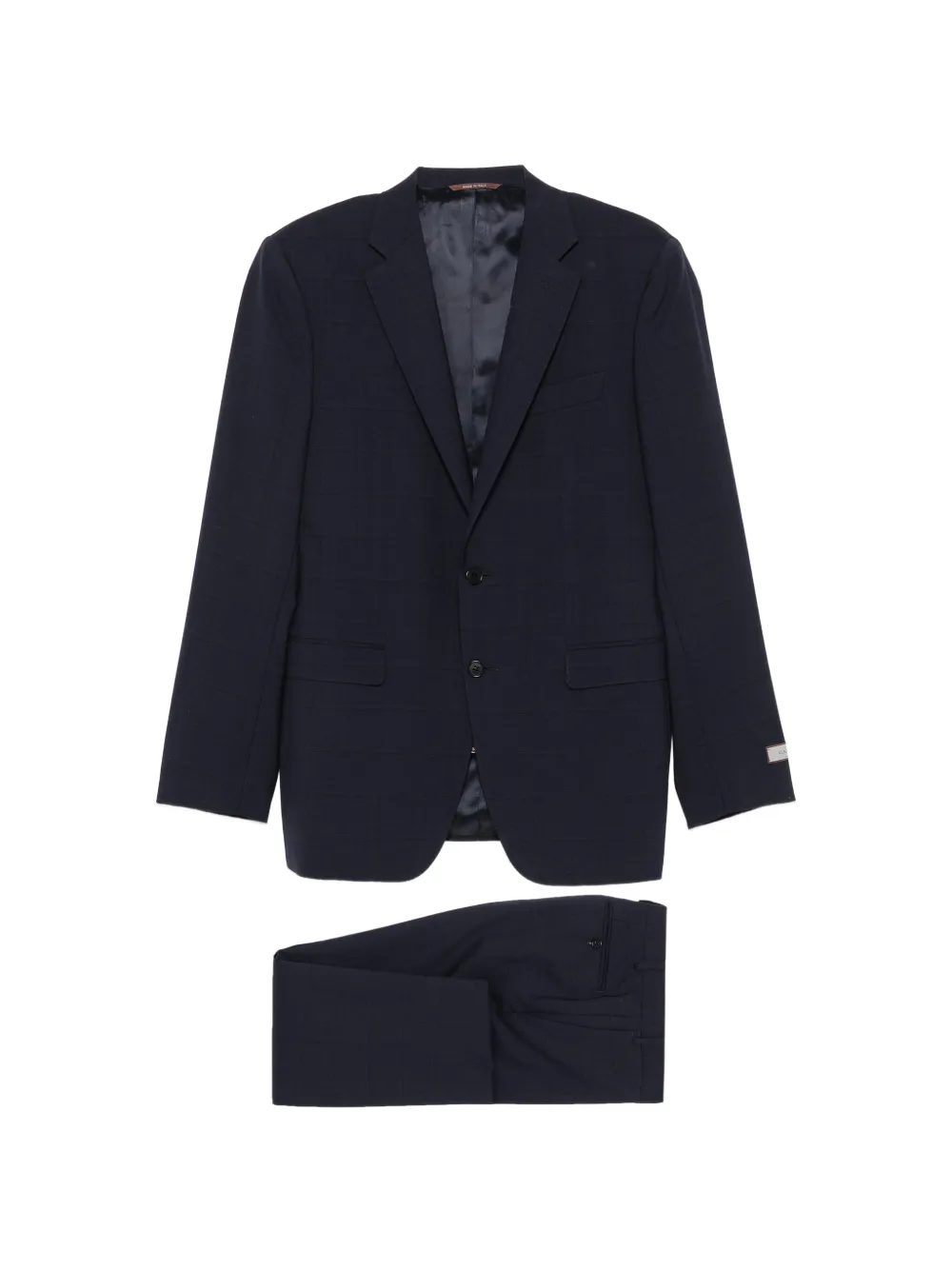 Canali check-pattern wool suit - Blu