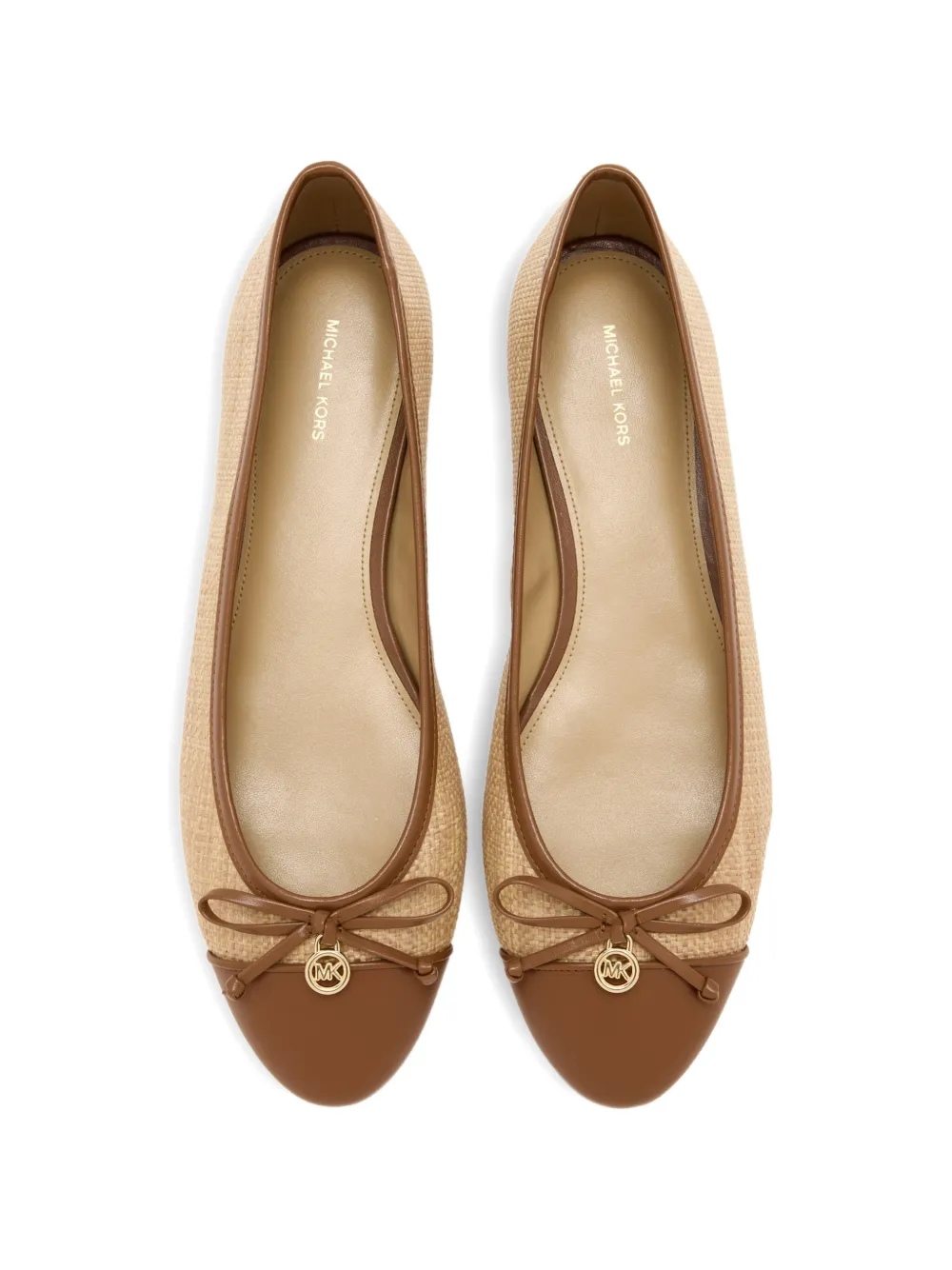 Michael Kors bow-detail cap-toe ballet flats Beige