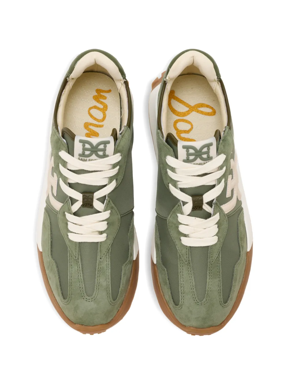 Sam Edelman logo-patch panelled sneakers Groen