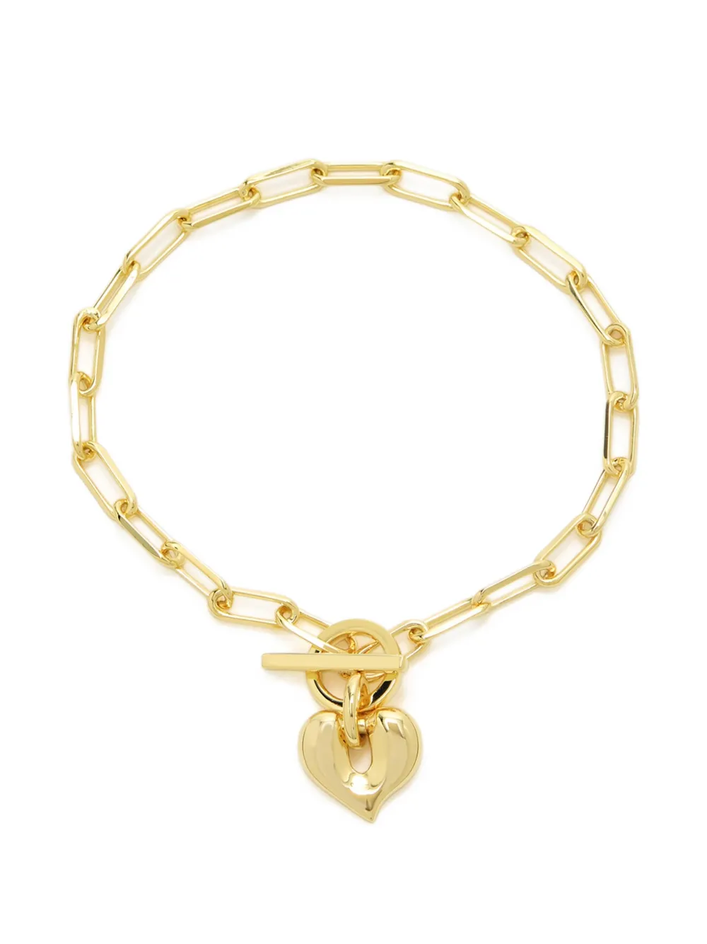 Missoma heart-pendant paperclip-link bracelet - Oro