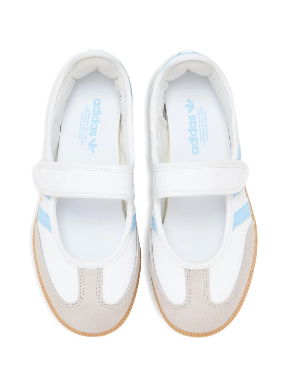 adidas Kids Samba Jane touch-strap ballet flats Wit