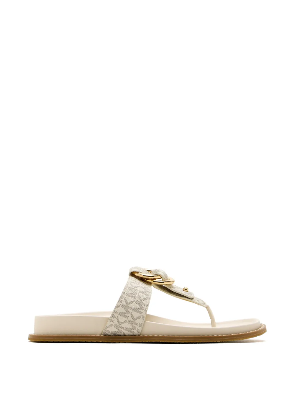 Michael Kors Jaden monogram-print ring-detail flip-flops - Toni neutri