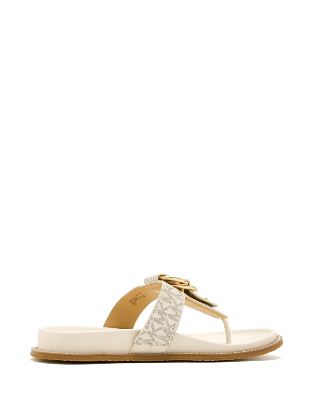 Michael Kors Jaden monogram-print ring-detail flip-flops Beige