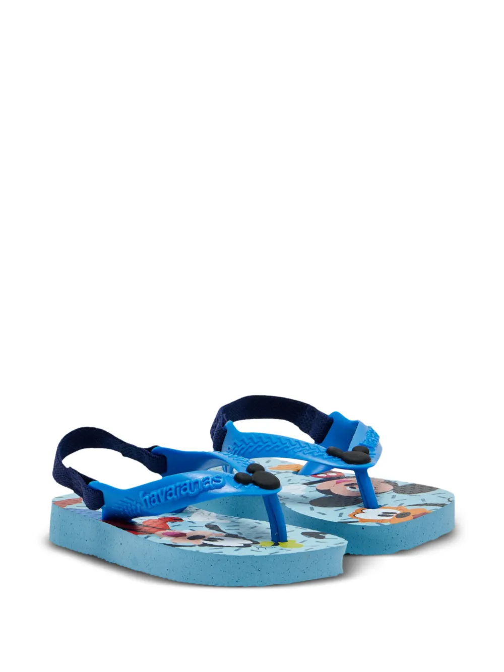 Havaianas Kids graphic-print elasticated-strap flip flops Blauw