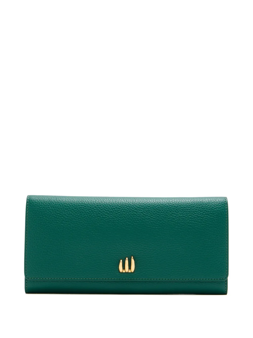 Missoma logo-plaque pebbled-leather jewellery roll - Verde