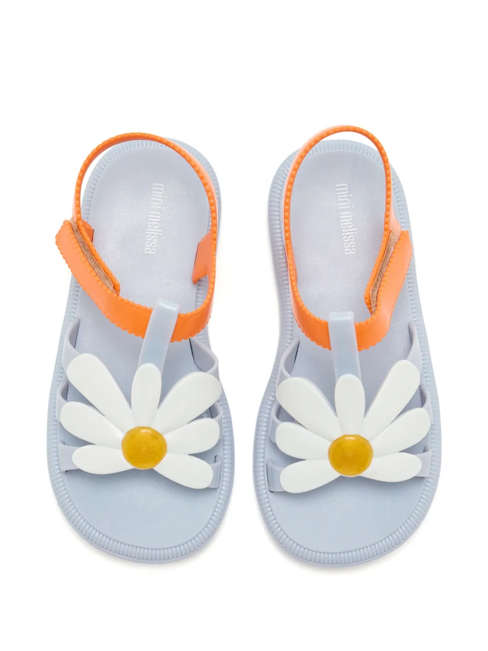 Melissa Odabash Kids Sandalen met klittenband en bloemapplicatie Blauw