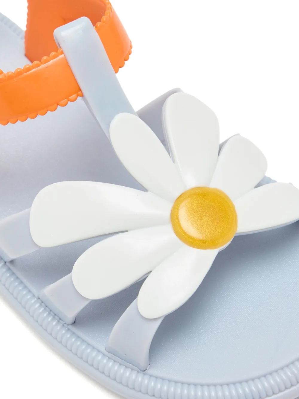 Melissa Odabash Kids Sandalen met klittenband en bloemapplicatie Blauw