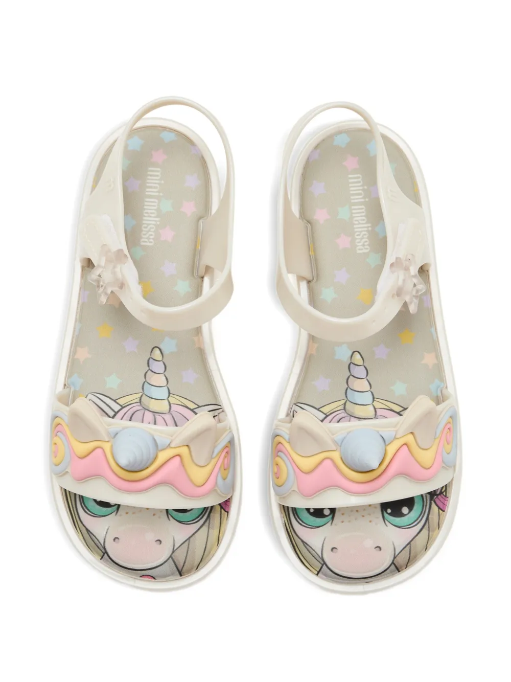 Melissa Odabash Kids unicorn-detail touch-strap sandals Beige