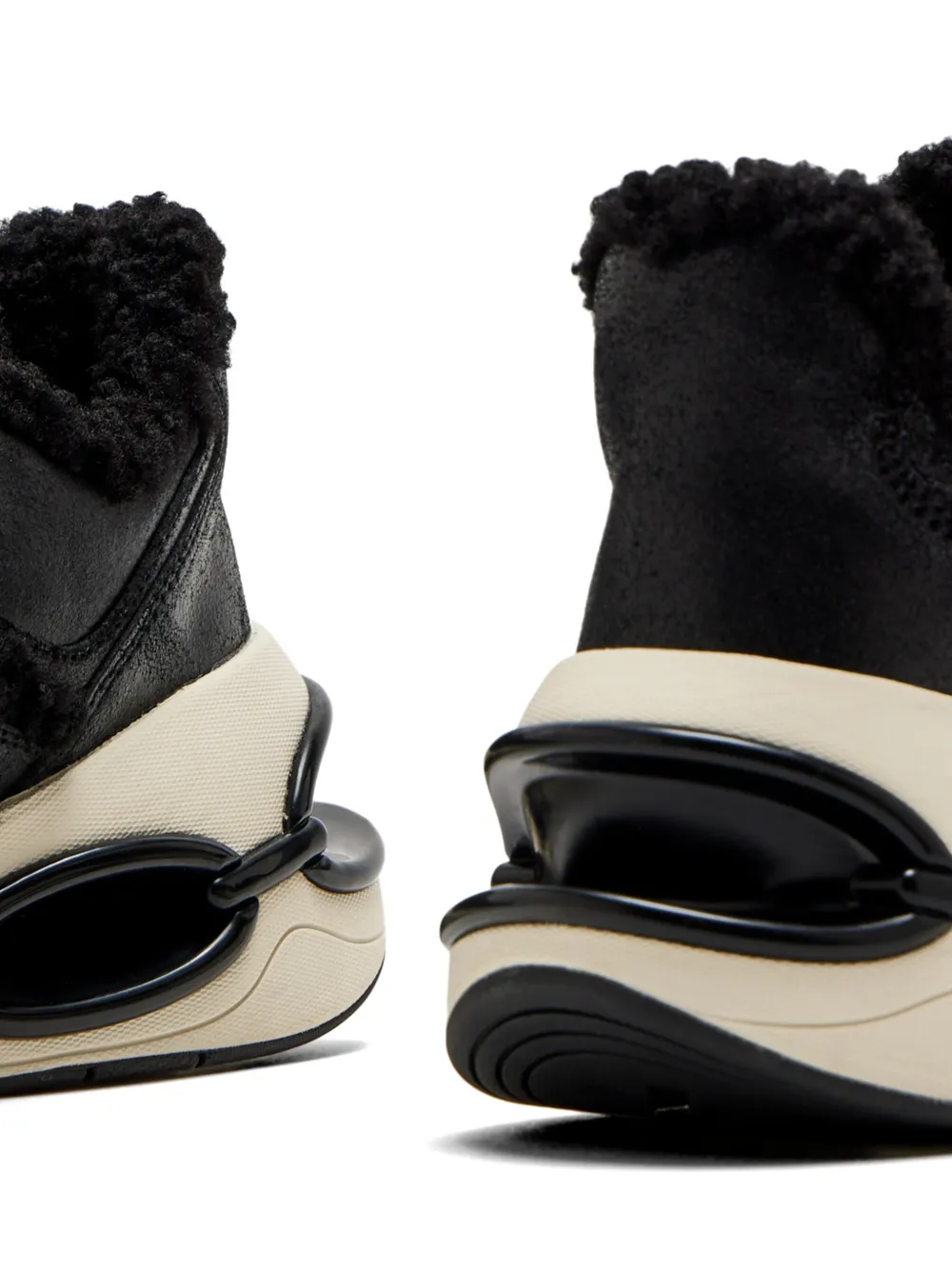 Michael Kors Chunky sneakers met lammy afwerking Zwart
