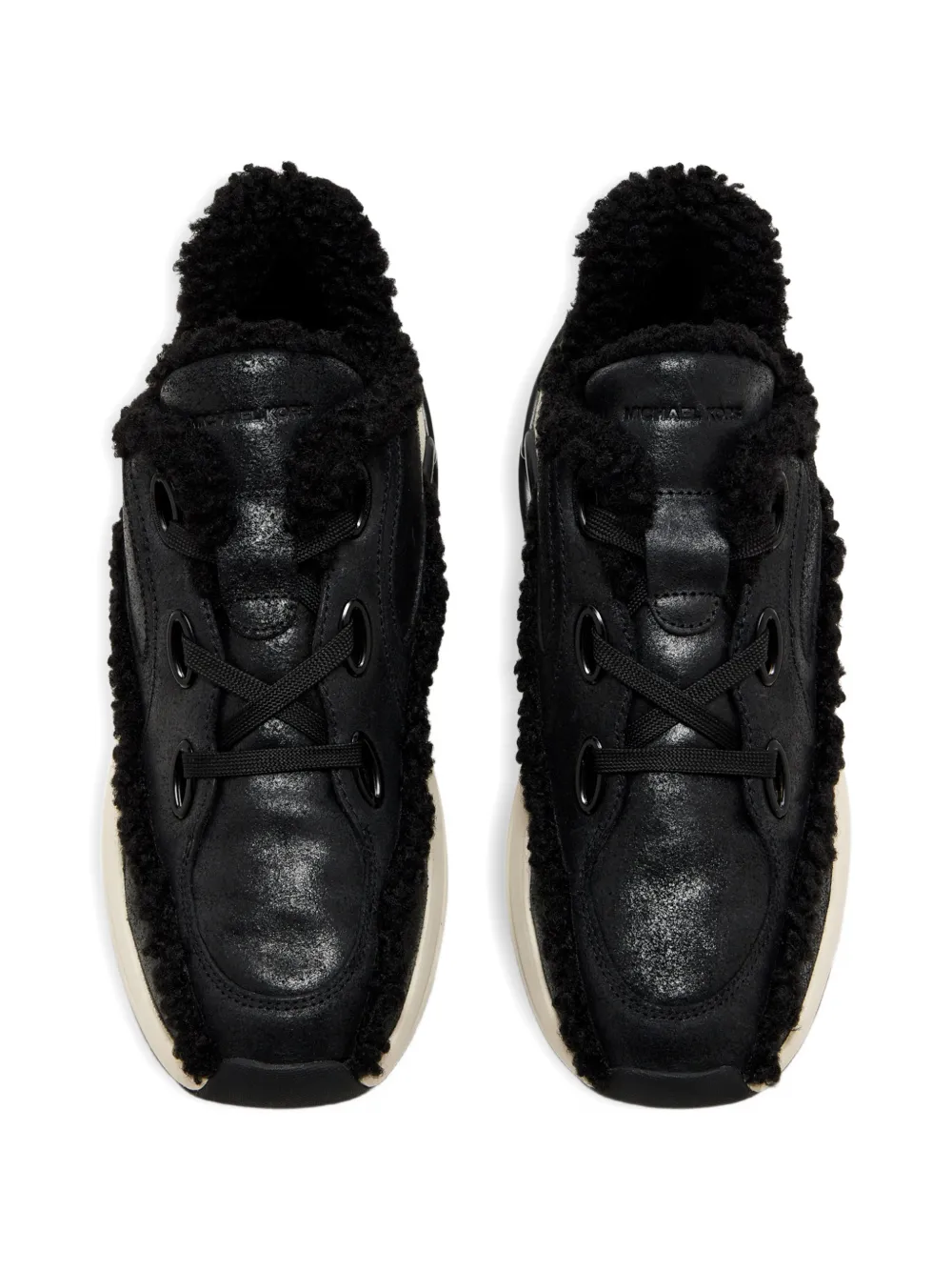 Michael Kors Chunky sneakers met lammy afwerking Zwart