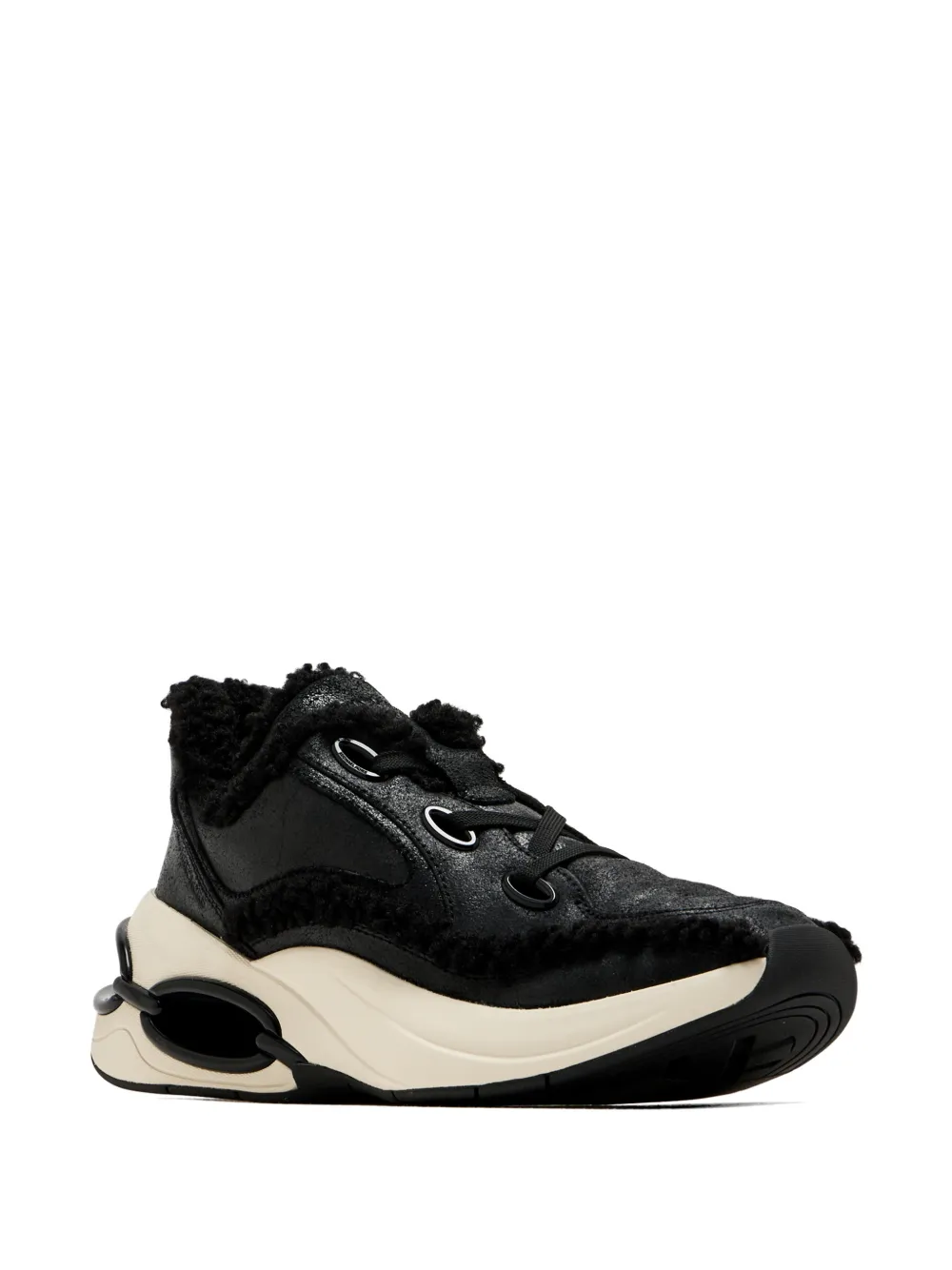 Michael Kors Chunky sneakers met lammy afwerking Zwart