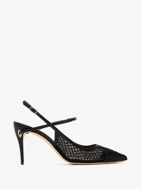 Jennifer Chamandi Edoardo 85 mesh-panelled leather pumps