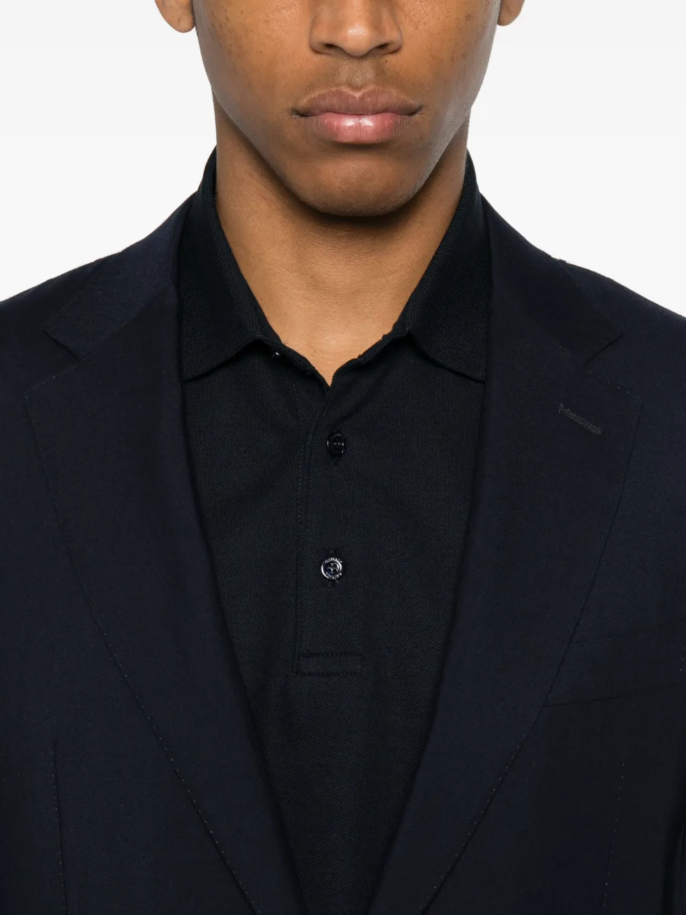Canali Blazer met enkele rij knopen Blauw