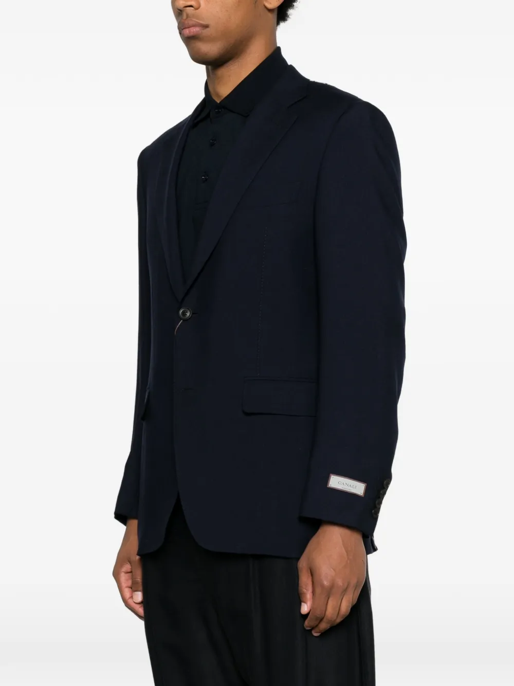 Canali Blazer met enkele rij knopen Blauw