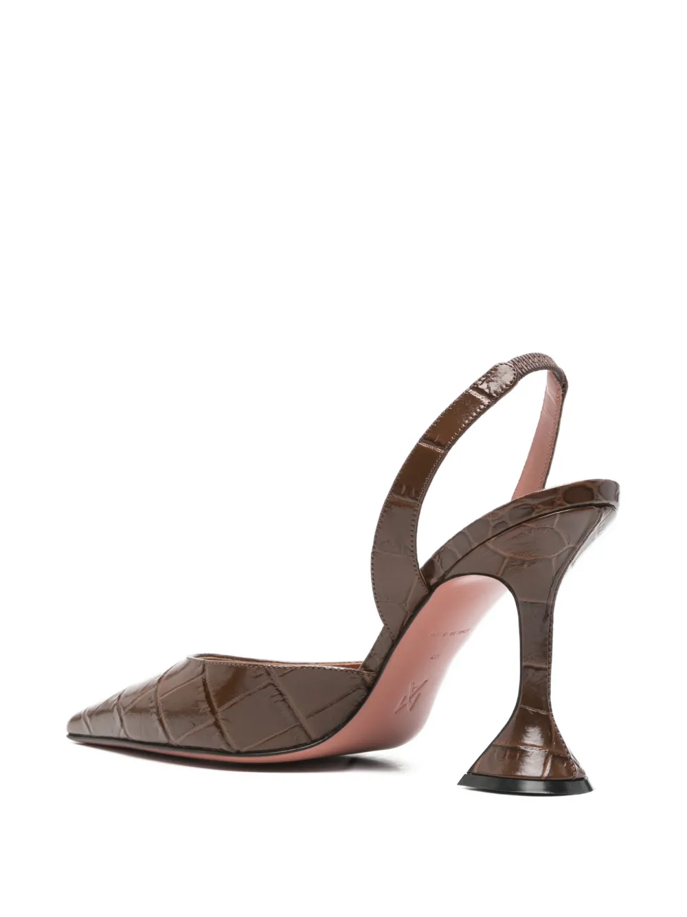 Amina Muaddi Holli croc-effect pumps Bruin