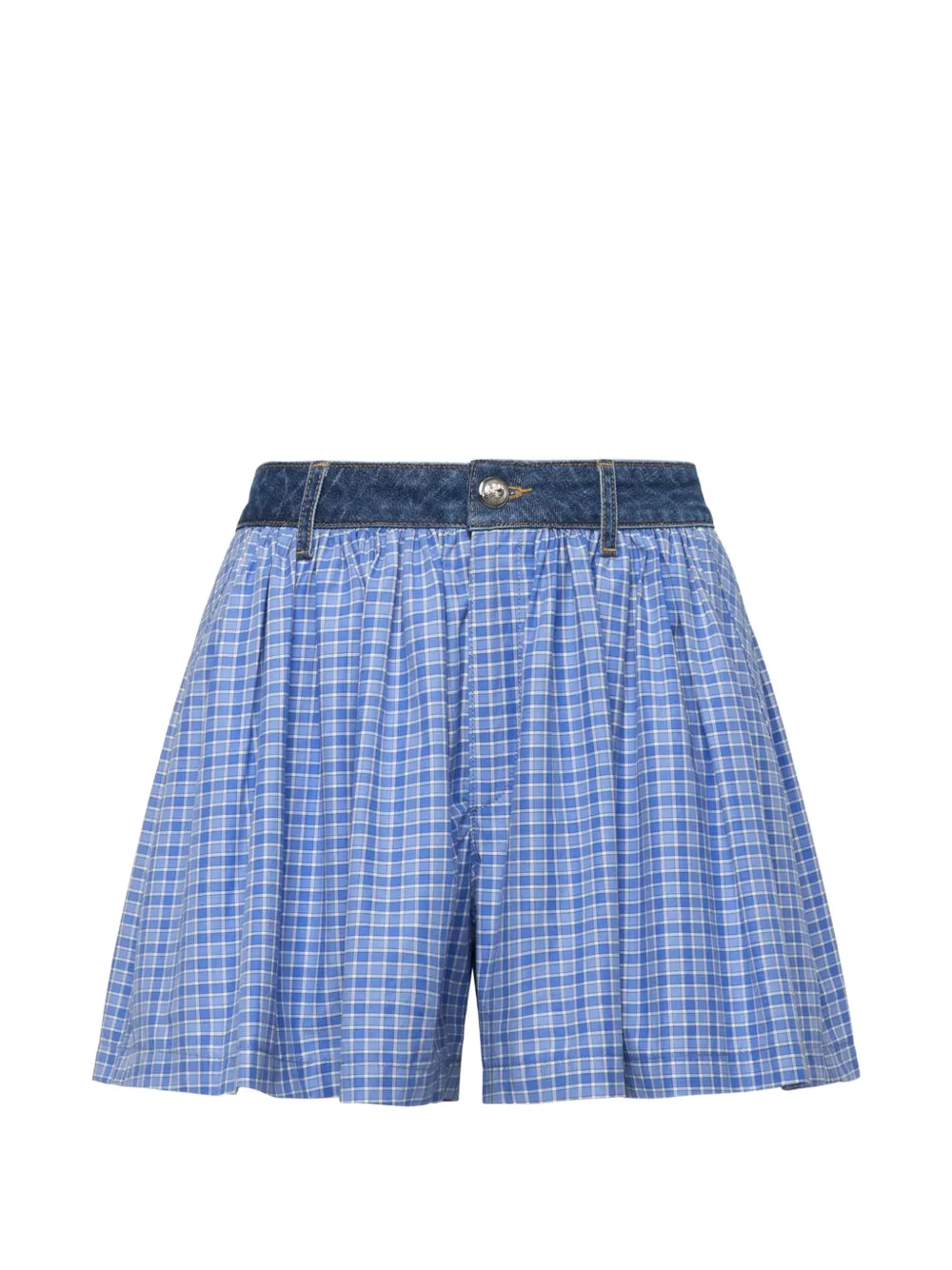 Cinq A Sept Madalyn gingham-check shorts - Blu